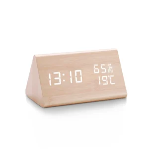 EchoWood Elite: LED Digital Wooden Alarm Clock