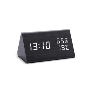 EchoWood Elite: LED Digital Wooden Alarm Clock