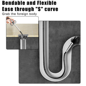 60/90/160cm Sewer Pipe Unblocker Clog Plug Hole Bathroom Hair Cleaner Shower Pipeline Kitchen Sink Dredging Tool Blockage Hook